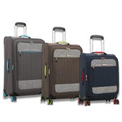 3PCE 2-TONE MELANGE 4 WHEELER TROLLEY CASE L-260