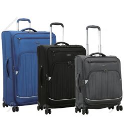 3PCE QUILTED 4 WHEELER SPINNER TROLLEY L-261